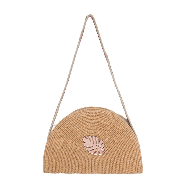 SABRINA Shoulder Straw Clutch | Natural Tropical Leaf - KOKU Concept