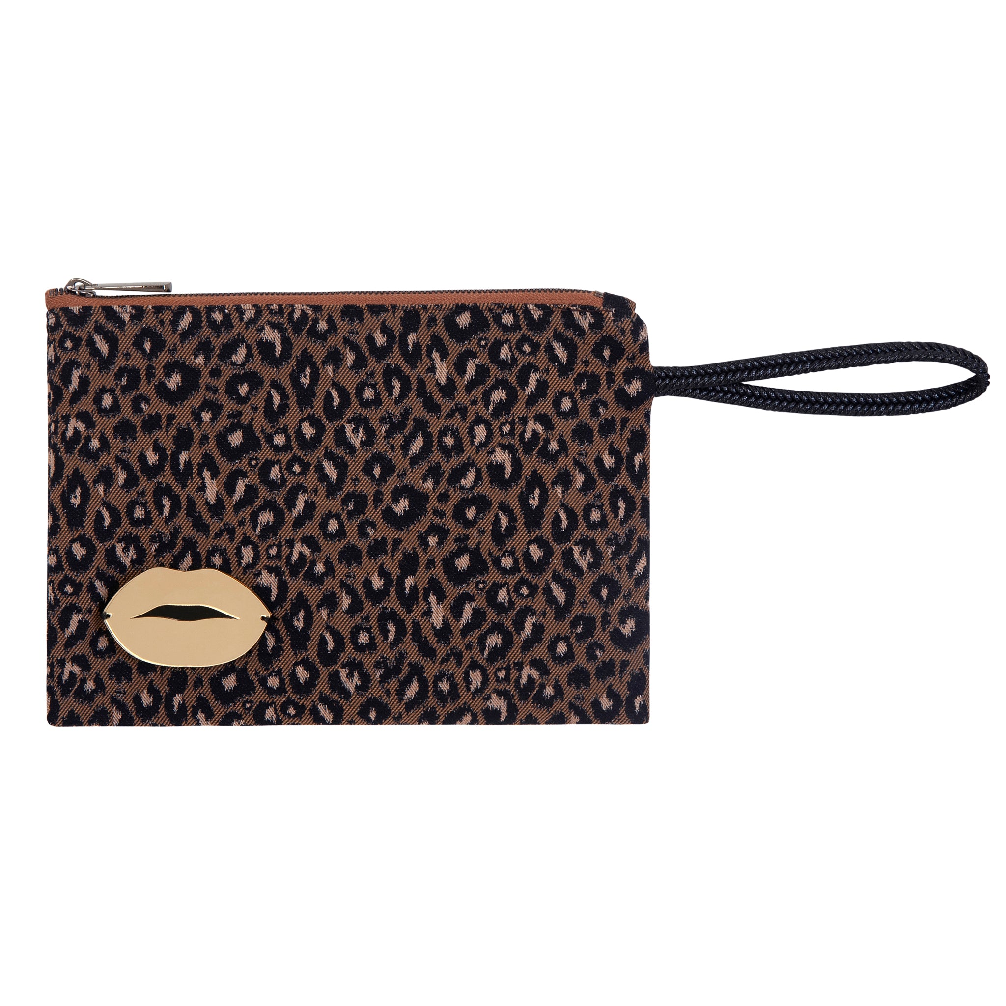 STELLA Pouch | Khaki Animal Lips