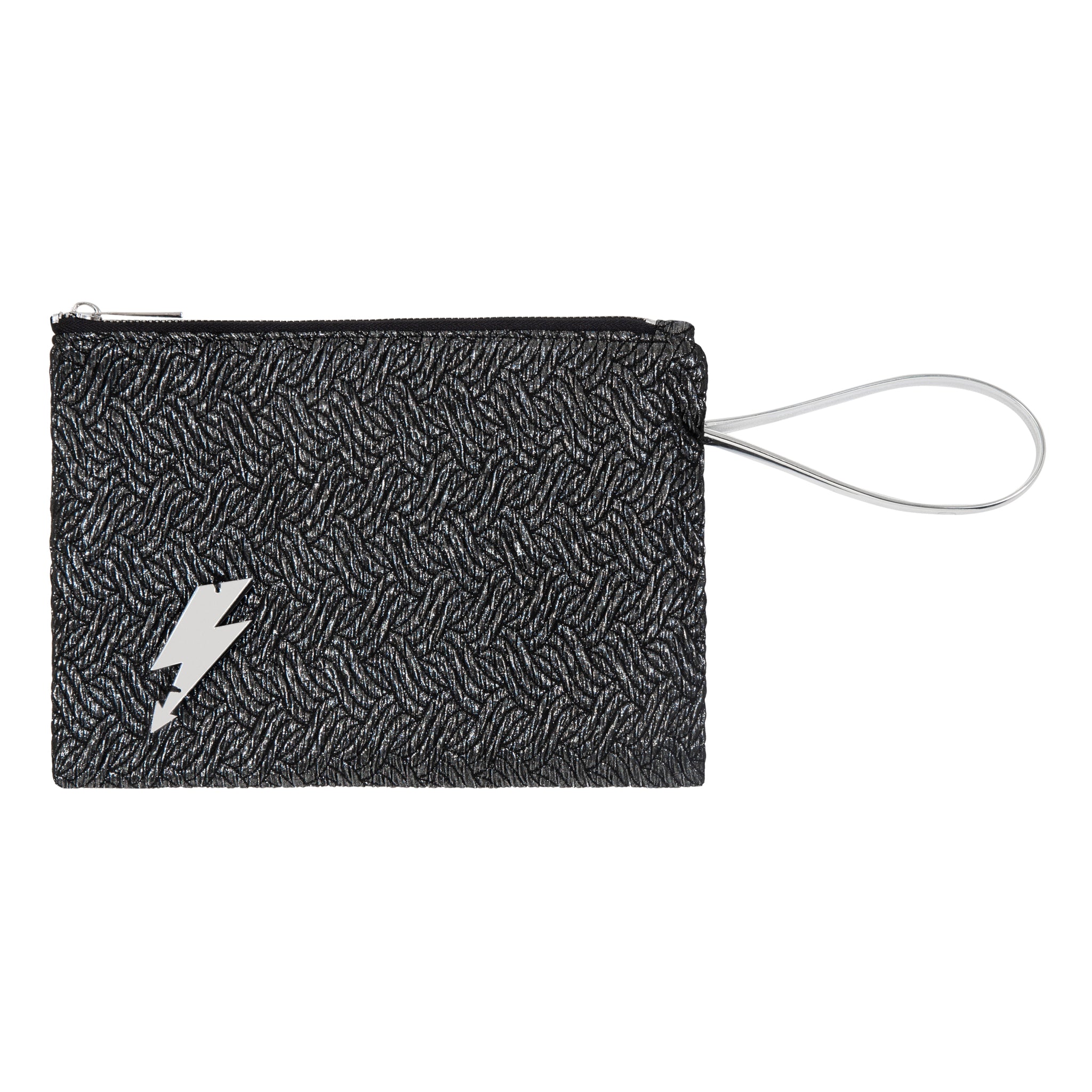 STELLA Pouch | Black Sparkle Arrow Lightning