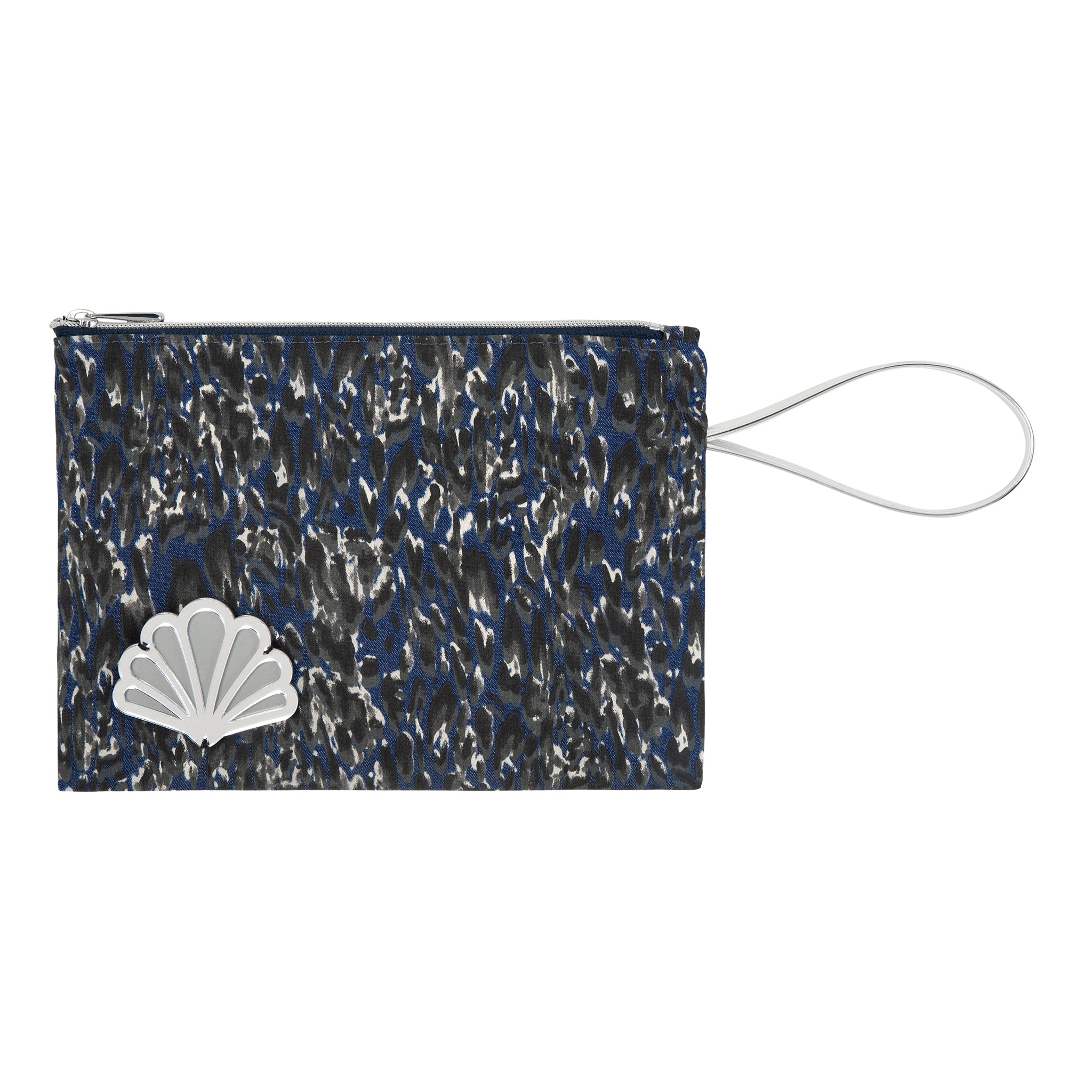 STELLA Pouch | Denim Animal Peacock