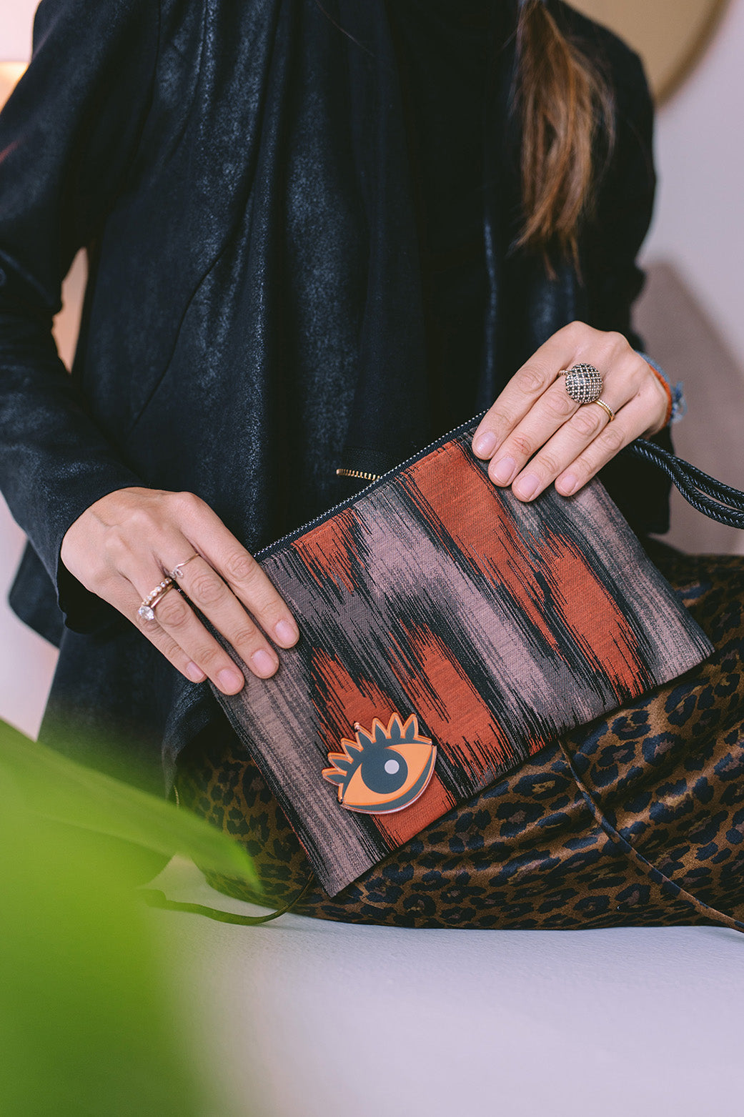 STELLA Pouch | Terracotta Ikat Eye