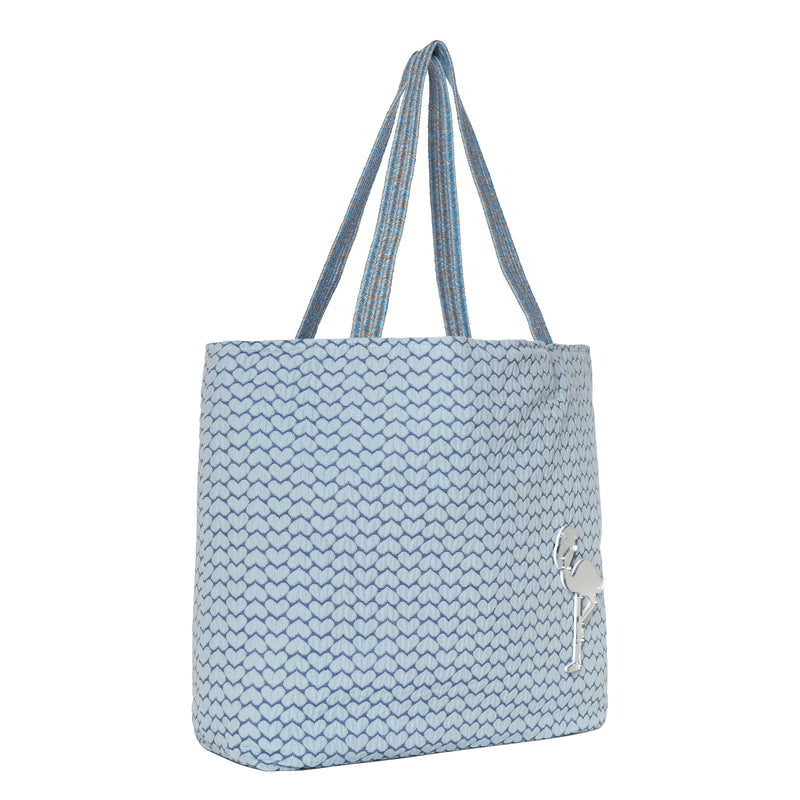 URBAN Large Tote bag | Blue Heart Flamingo - KOKU Concept