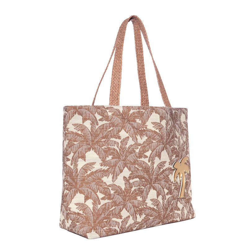 URBAN Large Tote bag | Mocha Palms Palmtree - KOKU Concept