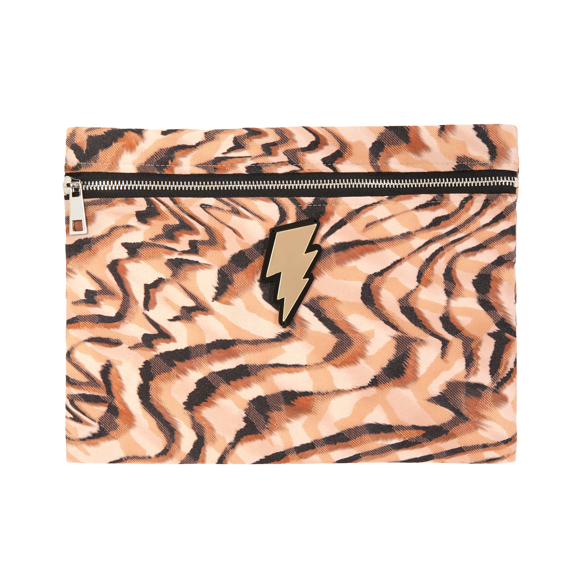 VIOLET Pouch | Beige Animal Wash Lightning
