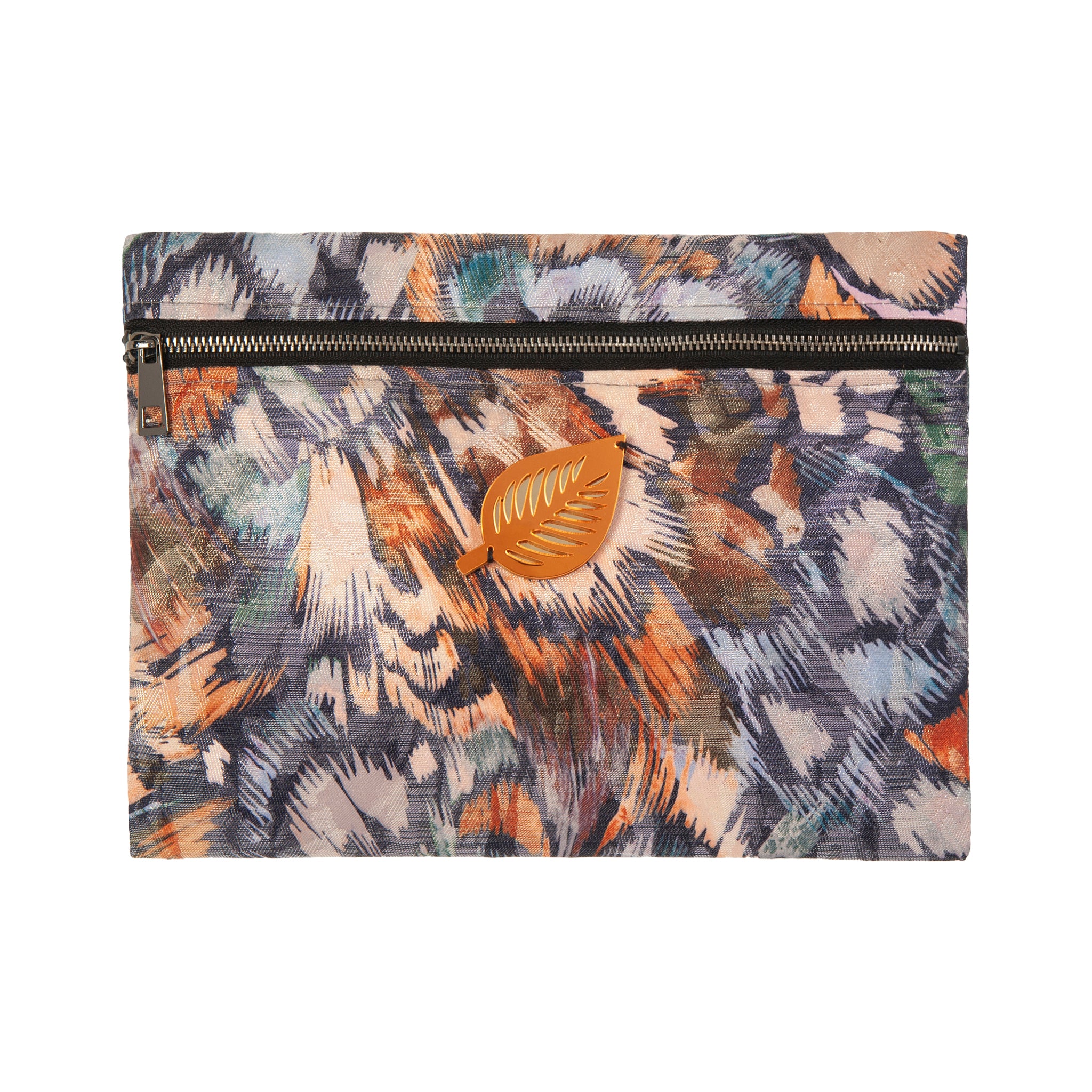VIOLET Pouch | Feathers Leaf