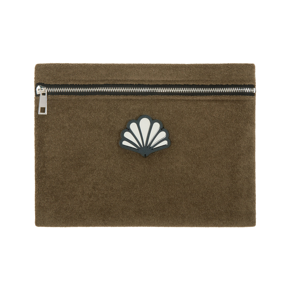 VIOLET Pouch | Khaki Towel Peacock