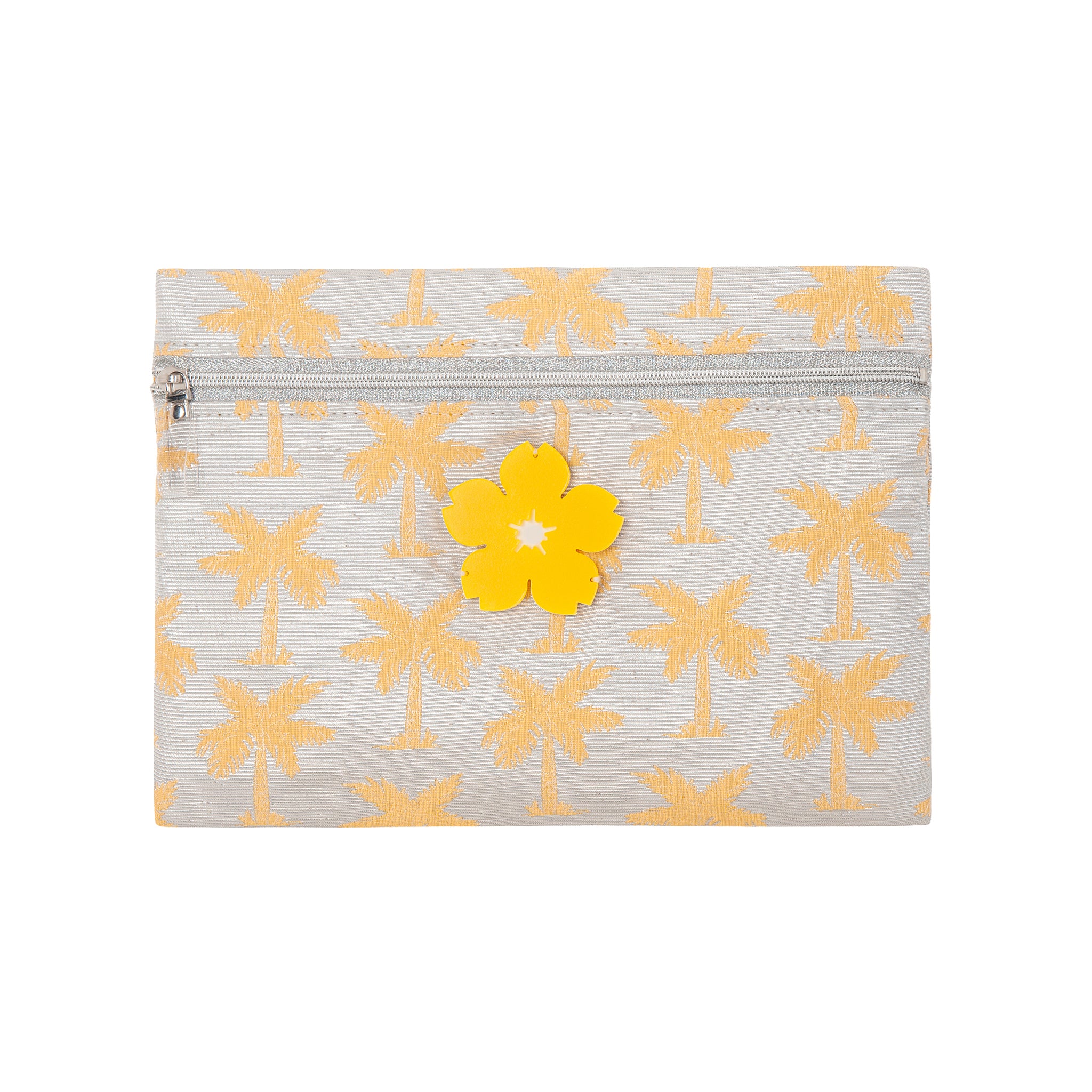 VIOLET Pouch | Yellow Palms Flower