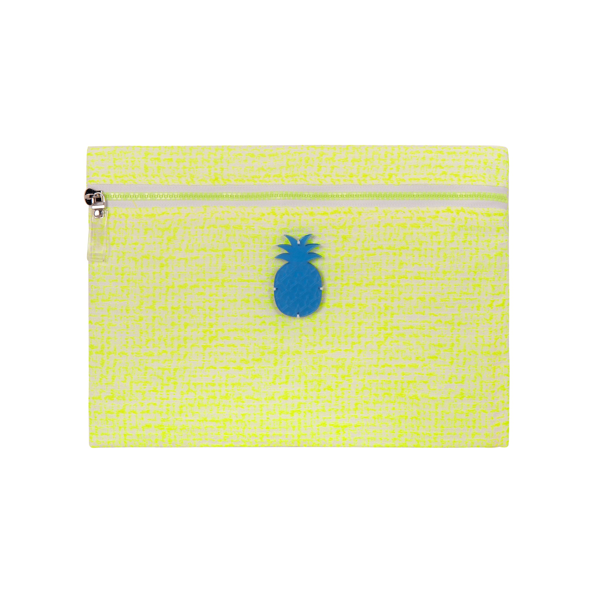 VIOLET Pouch | Yellow Woven Fluo Pineapple