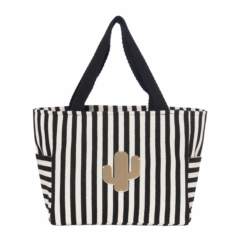 JULES Tote Bag | Black stripes Cactus