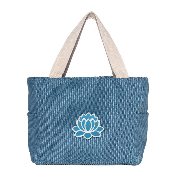 JULES Tote Bag | Blue Sea Raffia Waterlilly