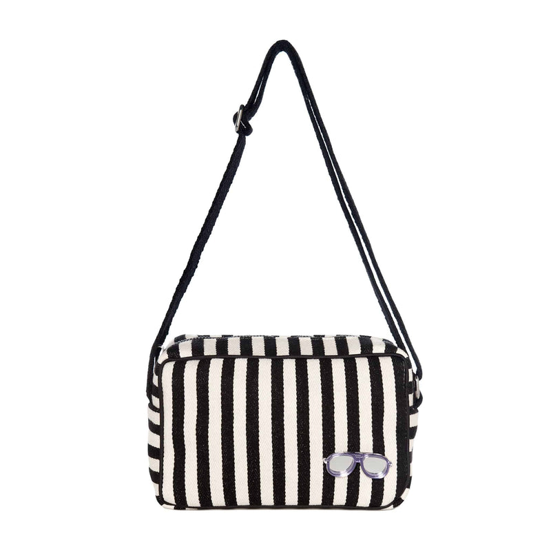 NADIA Shoulder Bag | Black Stripes Glasses