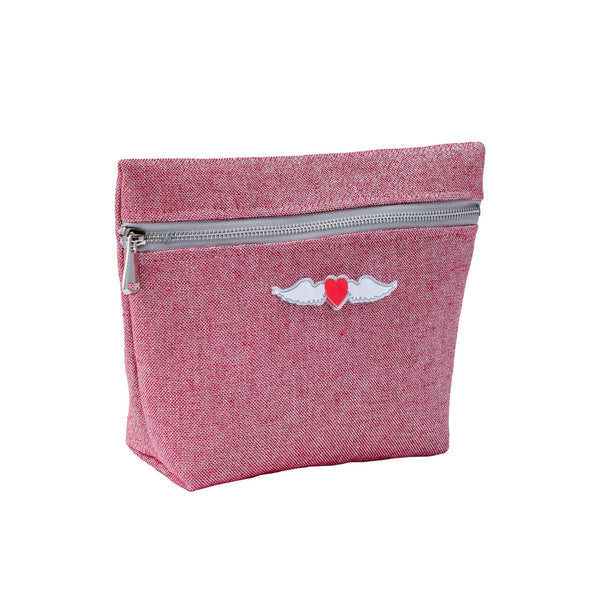 ALEXA Pouch | Red Sparkle Heart with Wings