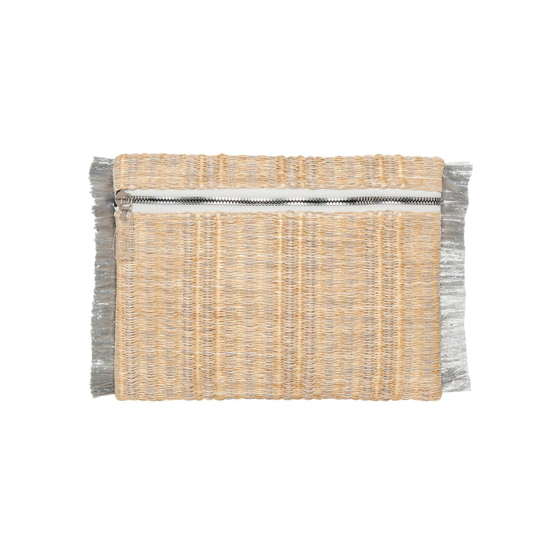 ALIKI Pouch | Silver Natural Woven