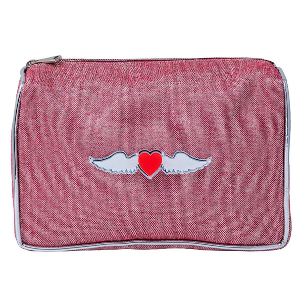 BLAZE Pouch | Red Sparkle heart with wings
