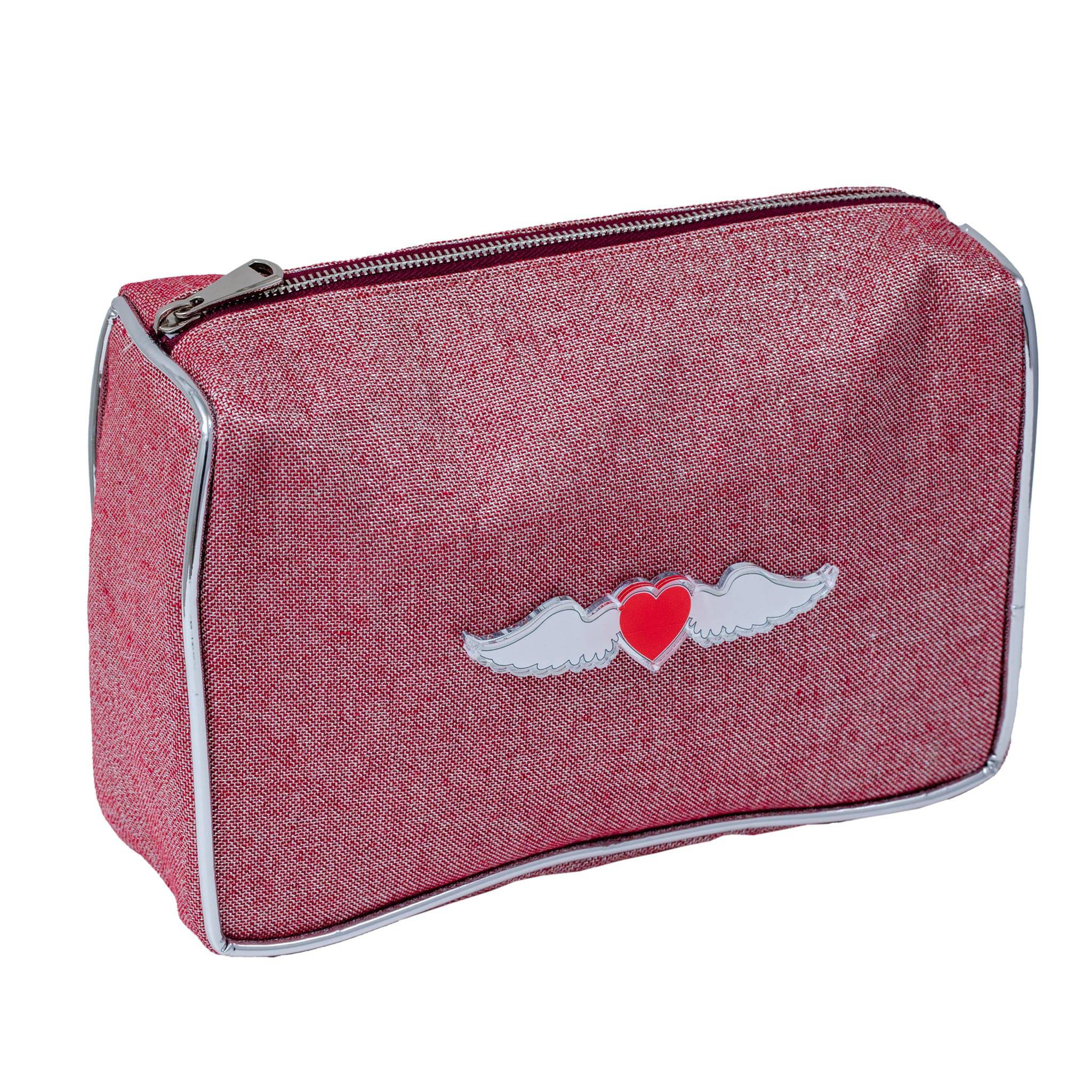 BLAZE Pouch | Red Sparkle heart with wings