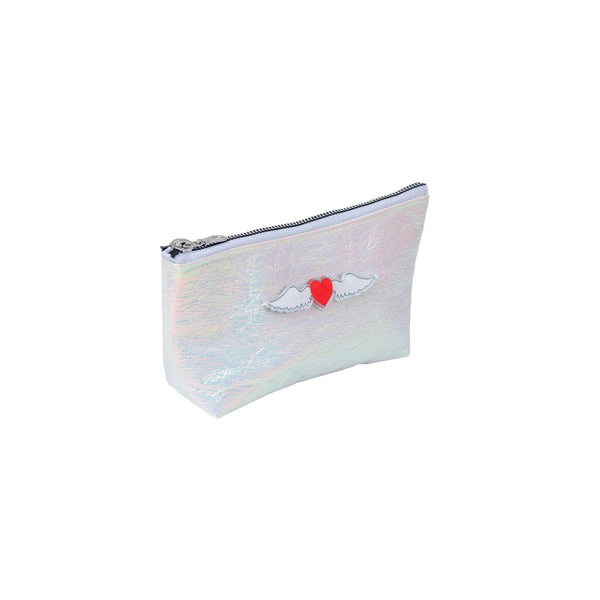Evie pouch | Iridescent foil Heart with Wings