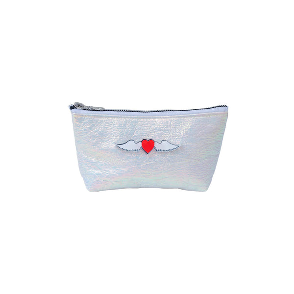Evie pouch | Iridescent foil Heart with Wings