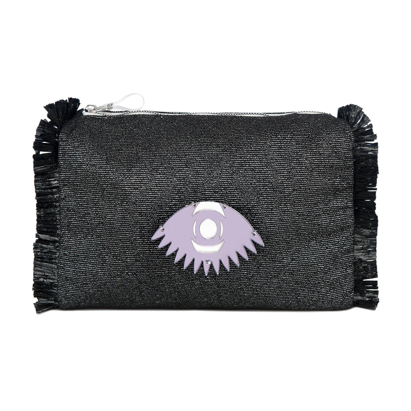 MELISSA Pouch | Black Glitter Evil Eye