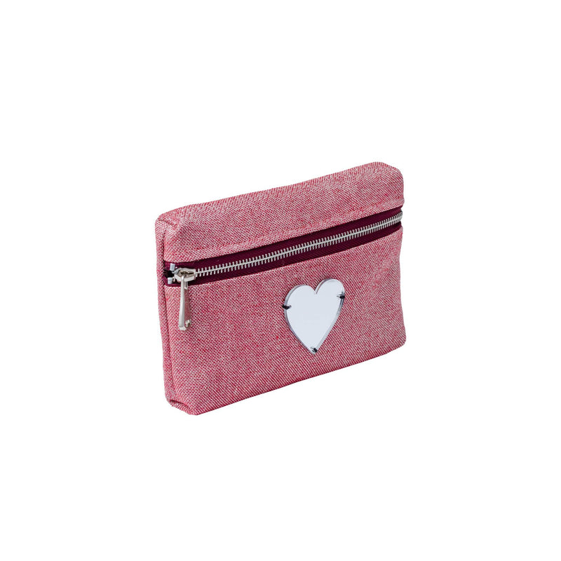 NORA Mini Pouch | Red sparkle heart