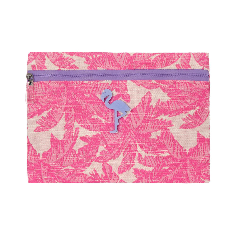 VIOLET Pouch | Fuchsia Palms Flamingo