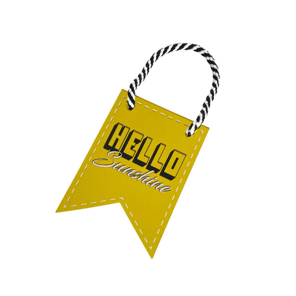 HANGING FLAG | Yellow Black Hello Sunshine