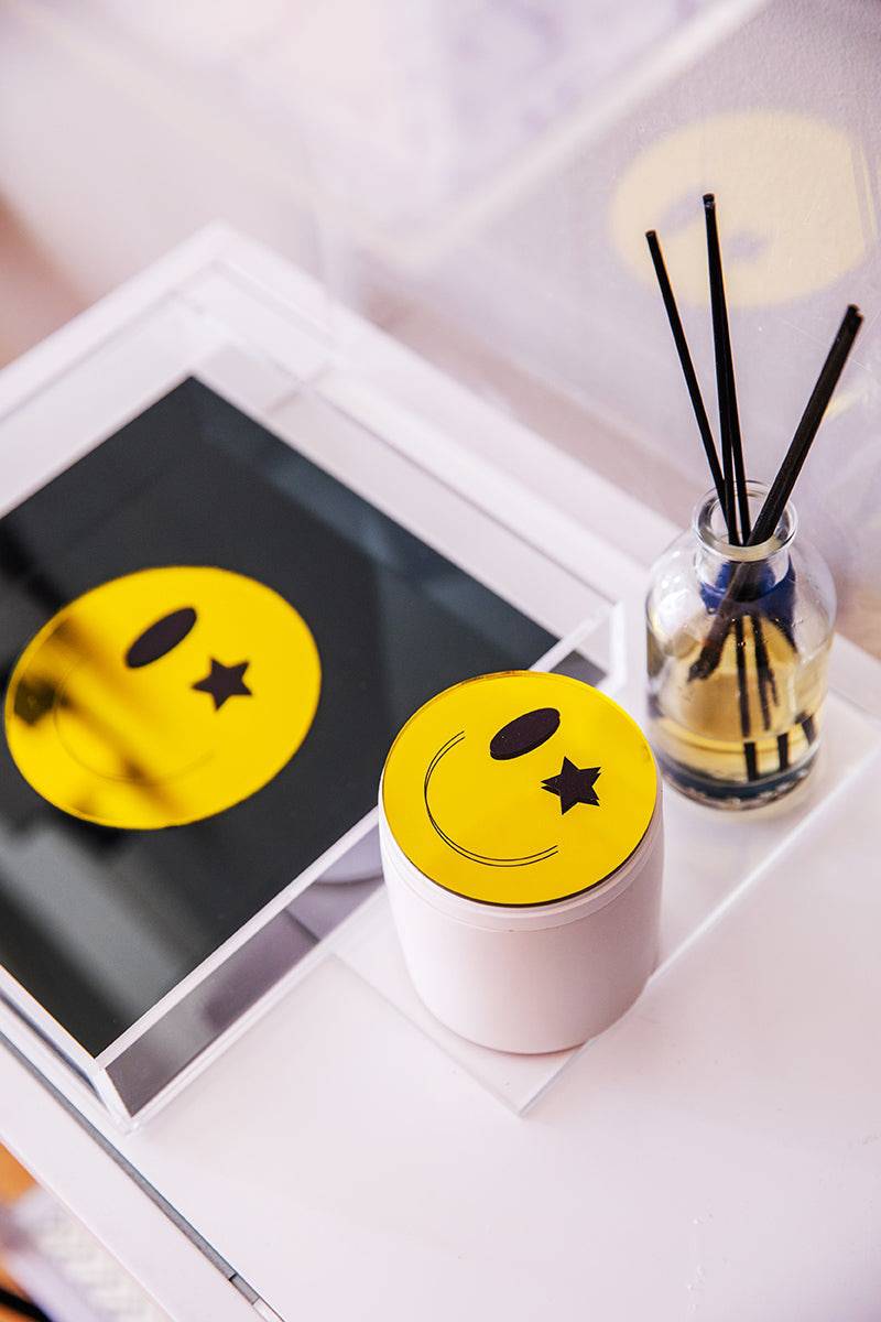 Candle Pot | Yellow Happy Face