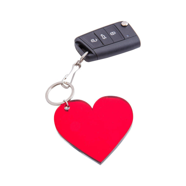 Key Ring |  Red Silver Heart