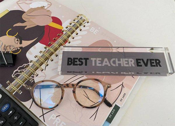 PAPER WEIGHT LONG | Best Teacher Ever Grey