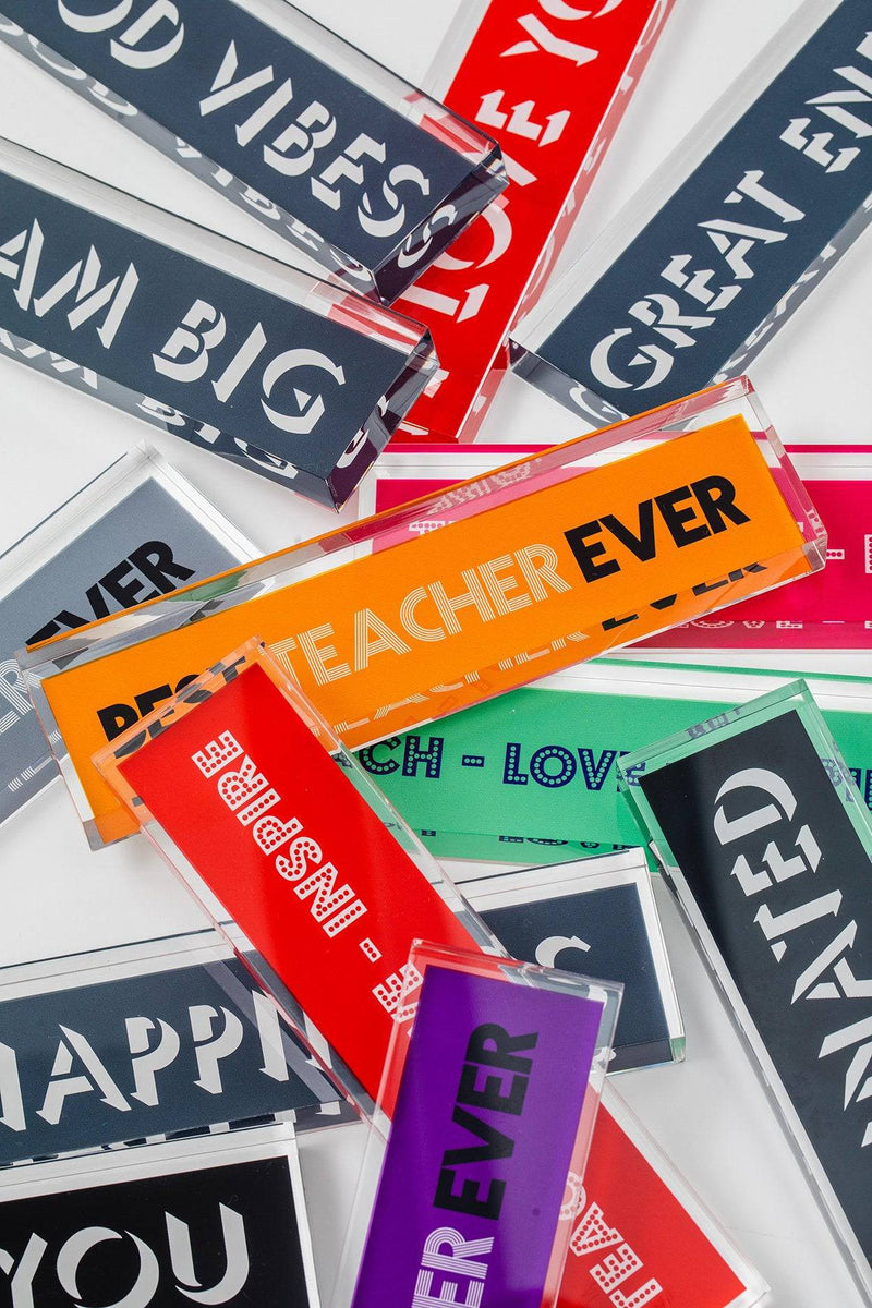 PAPER WEIGHT LONG | Teach Love Inspire Pink