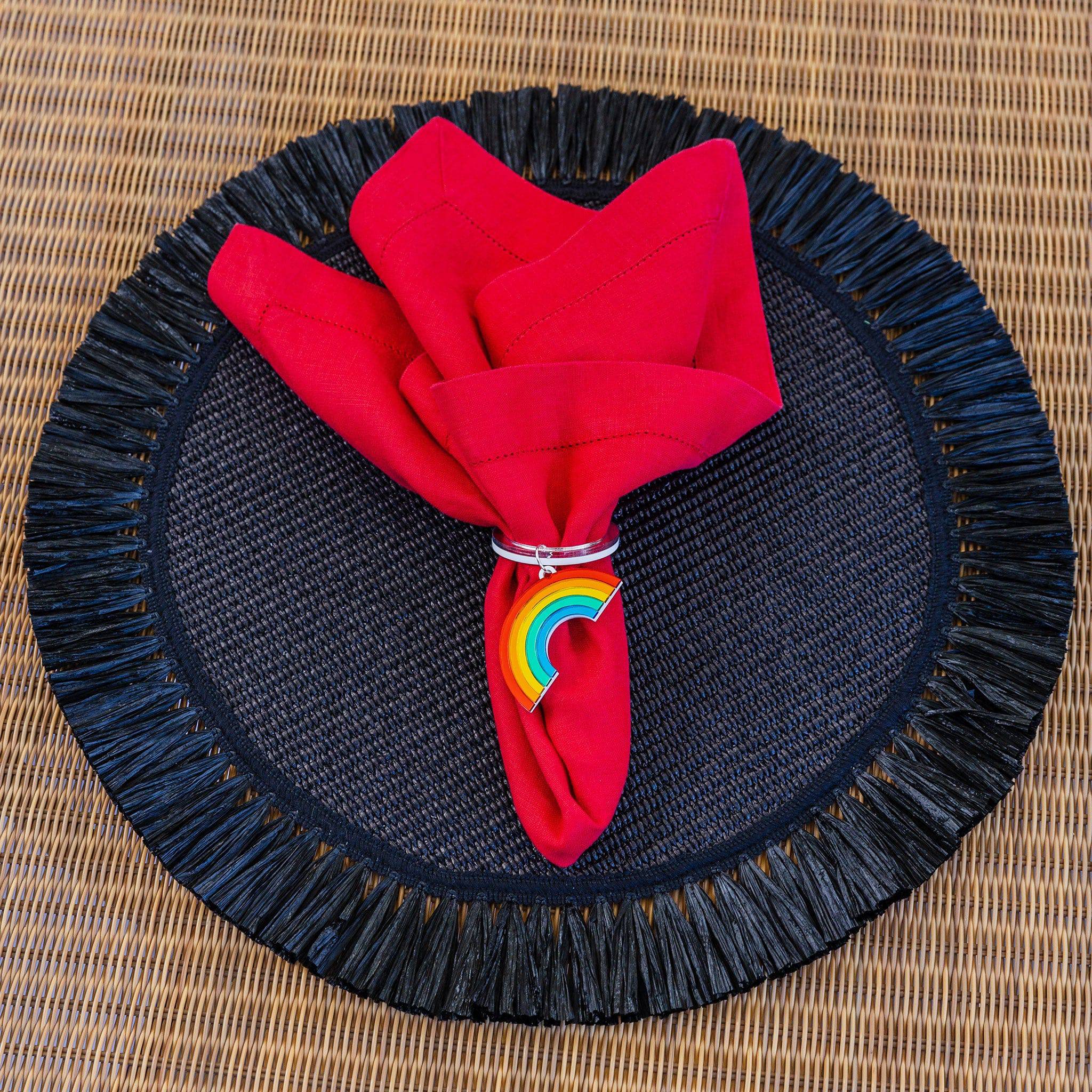 TABLE PLACEMATS | Black & Black Raffia