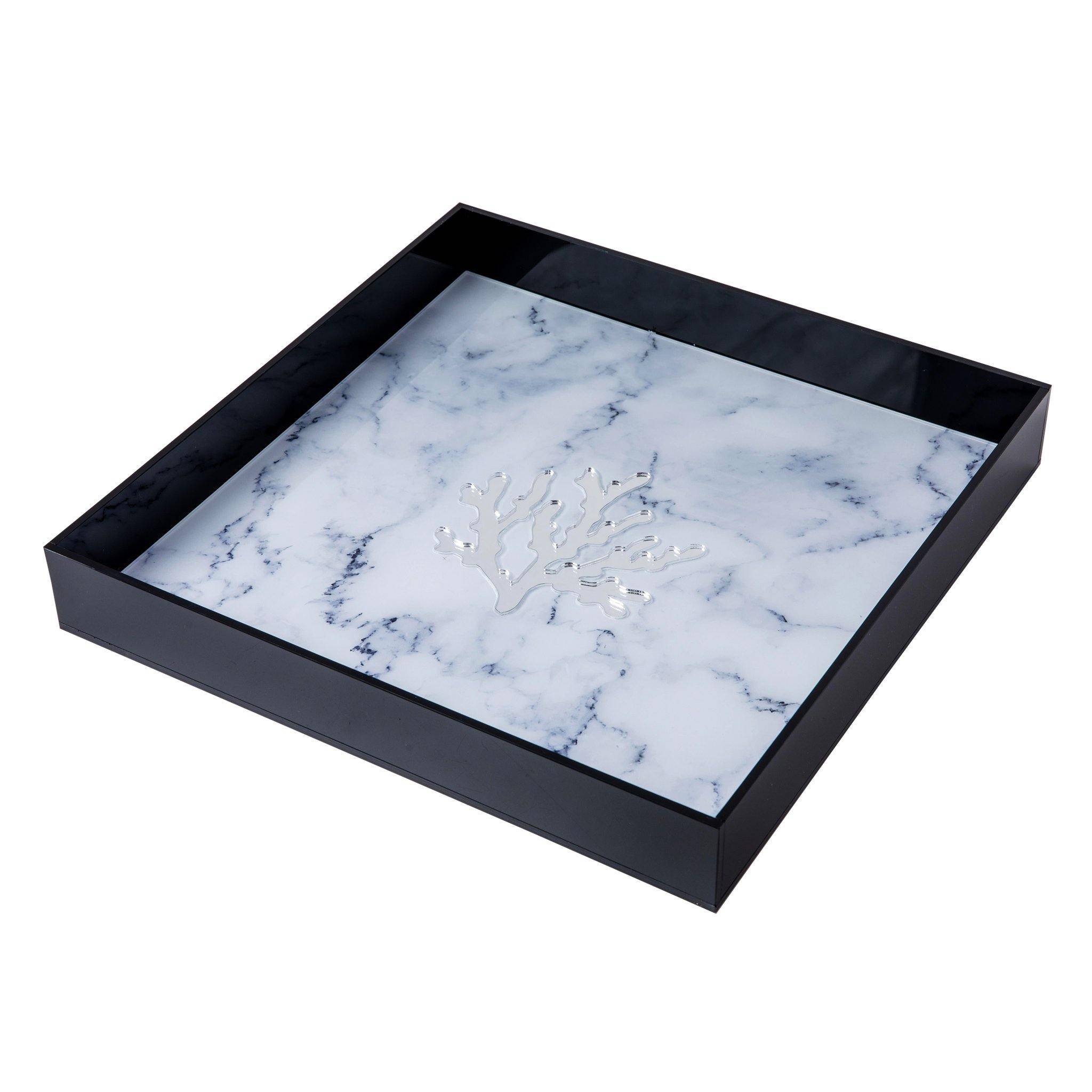 ALICIA Tray | Marble Coral Clear