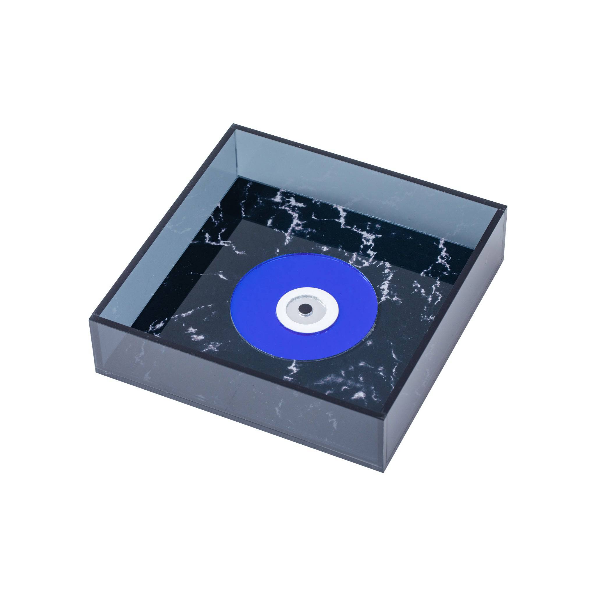 DORETE Tray |  Black Marble Blue Evil Eye