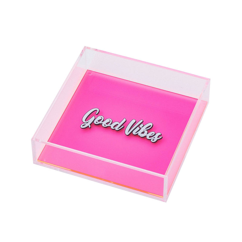 DORETE Tray | Pink fluo White Good Vibes