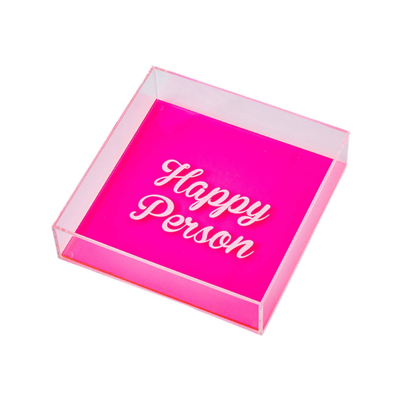 DORETE Tray | Pink fluo White Happy Person