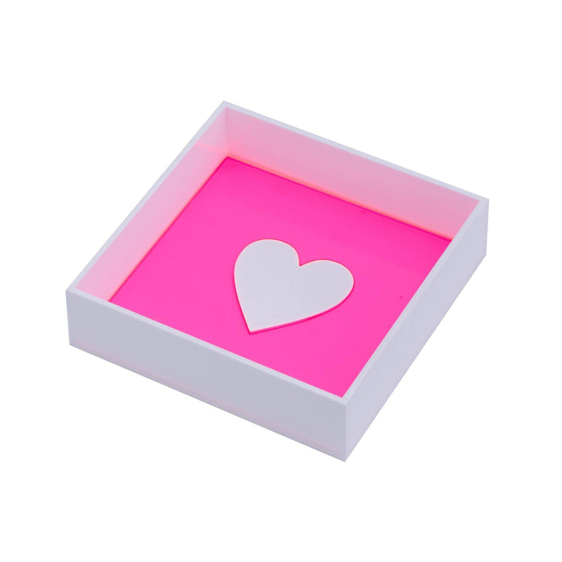 DORETE Tray | Pink fluo White Heart