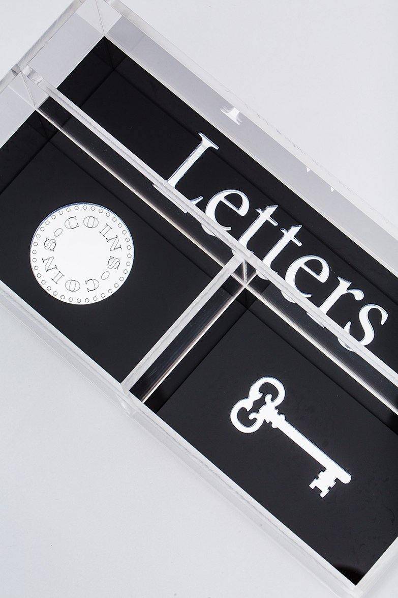 LIBI Tray | Black Silver Letters & Keys