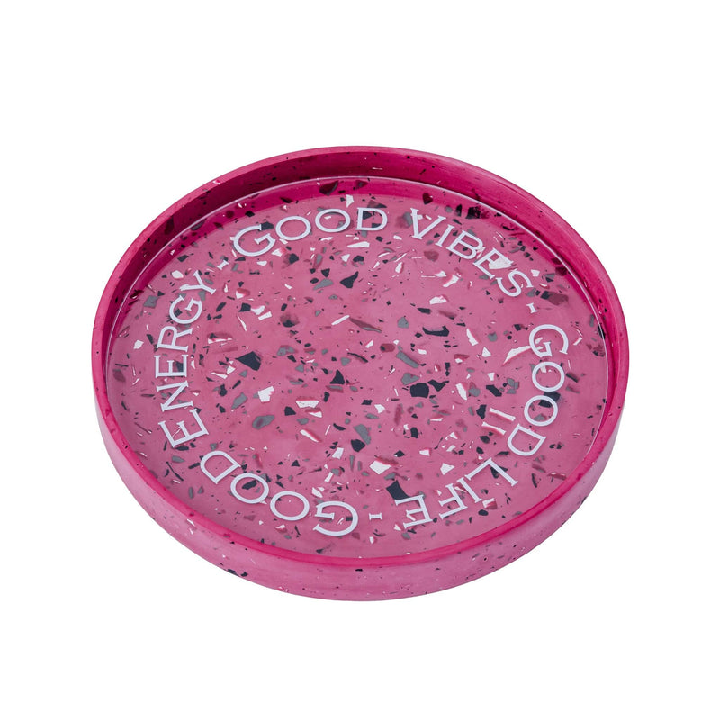 TERRAZZO Round Tray | Burgundy Good Vibes
