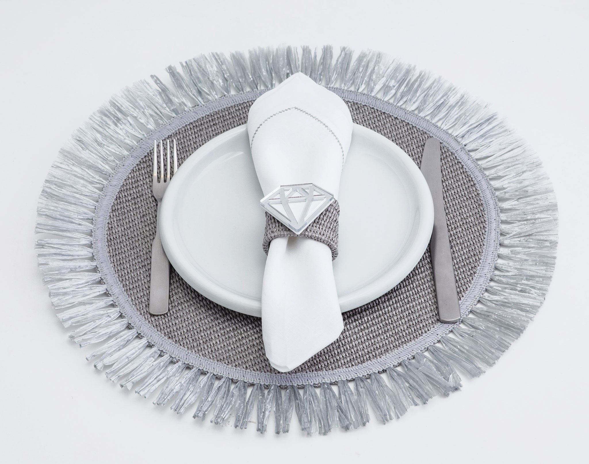 TABLE PLACEMATS | Black & Black Raffia - KOKU Concept